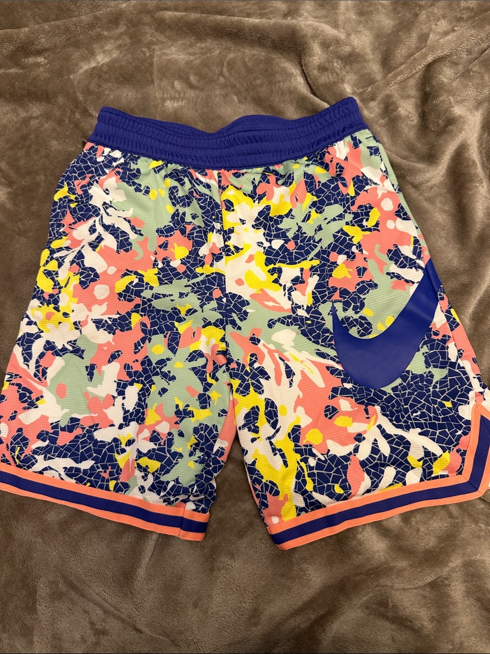 Nike Boy’s  Multicolor Mosaic Print Athletic Shorts - Blue Accent